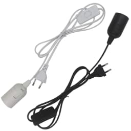 Hcnew E27 Lamp Base 1.8m Power Cord Cable EU Plug with Switch Wire for Pendant LED Bulb Hanglamp Suspension Socket Holder