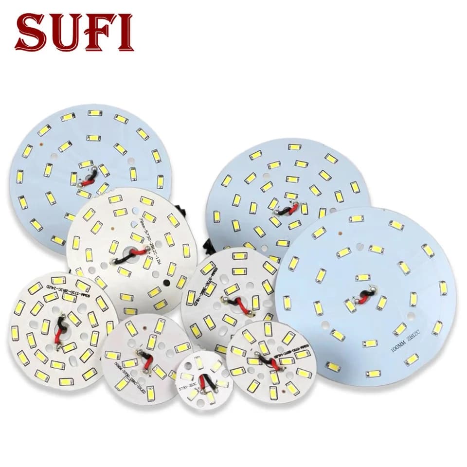 LED Light Source With 15cm Plug Wire 3W 5W 7W 9W 12W 15W 18W 24W 36W Round Light Panel  Modification Light Panel DIY Light Bulb