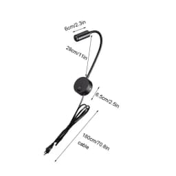Wall Lmap Sconces Clamp Light 3W Bedroom Lamp On/Off Switch White Silver Black Flexible Gooseneck Home Bedside Reading Lights