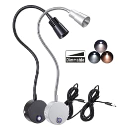5V USB 3CCT Dimmable Wall Lamp CRI98 RG0 Bedside Reading Lamp Working Spot Light 15" Gooessneck Adjustable