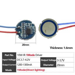 LED 10W Infrared IR 940nm High Power 5050 XML Bead Chip Emitter 4Chips Ceramic Bracket DC2.5-4.0V 1500mA for Night Vision Camera