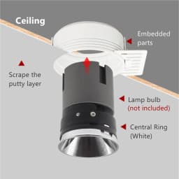 5pcs Trimless Plastering LED Downlight Bracket Adjustable Recessed Ceiling Spotlight Frame Socket GU10/MR16 Lamp Holder Fitting