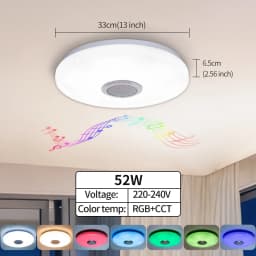 Modern Ceiling Lamps RGB Dimming Home Lighting APP Bluetooth Music Light 52W 36W Smart Ceiling Lights With Remote Control AC220V