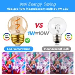 G40 Gold Led Spiral Filament Light Bulb 1W (Equivalent 10W) Energy Saving Led Lamp Amber Glass E27 220V 2200K Dimmable Led Bulb