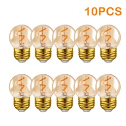 G40 Gold Led Spiral Filament Light Bulb 1W (Equivalent 10W) Energy Saving Led Lamp Amber Glass E27 220V 2200K Dimmable Led Bulb