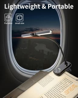 Book Light,14 LED Touch Control Reading Light with 3 Colors&8 Brightness,Rechargeable Book Light for Reading in Bed
