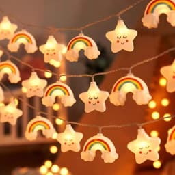 1.5M/10LED Rainbow Star Battery Box String Light String Children's Room Night Market Stall Festive Decoration Lights