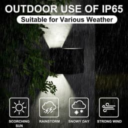MARPOU Led Wall Lamp Outdoor/ Indoor Waterproof IP 65 Surface Mounted LED Up and Down  Wall Light Porch Garden 9W AC 90-260V