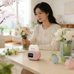 1pc Time Toaster Night Light High Appearance Level Bedside Light Cute Sleeping Light Cartoon Mini Alarm Clock