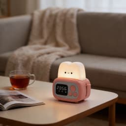 1pc Time Toaster Night Light High Appearance Level Bedside Light Cute Sleeping Light Cartoon Mini Alarm Clock