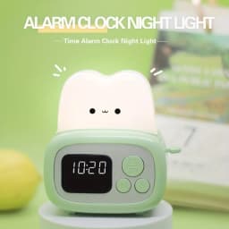 1pc Time Toaster Night Light High Appearance Level Bedside Light Cute Sleeping Light Cartoon Mini Alarm Clock