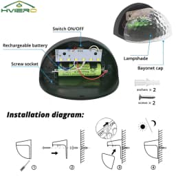 Solar Hedge Light 6LED Half Round Ladder IP65 Waterproof Courtyard Garden Balcony Wall Lamp Induction Decoration Lighting Bright