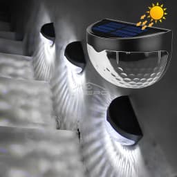 Solar Hedge Light 6LED Half Round Ladder IP65 Waterproof Courtyard Garden Balcony Wall Lamp Induction Decoration Lighting Bright