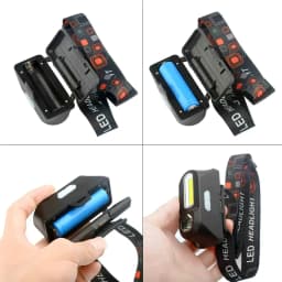 1-4PCS Strong Light Outdoor Head Lamp Cobled Multi Function Headlight USB Charging Head Mounted Flashlight Outdoor Night Fishing