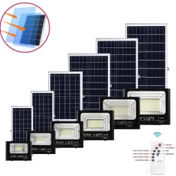 Solar Flood Lights 50-500W Solar Powered Spotlight Outdoor Waterproof IP67 Villa Street Lighting Adjustable Angle Remote Control