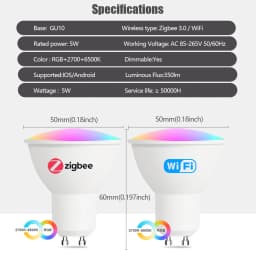EWelink GU10 Smart Zigbee Wifi Led Light Bulbs 5W GU10 RGB CW WW Spotlight Lamp For Alexa Google Yandex Alice Smartthings 1-6pcs