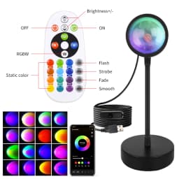 Tuya Smart Sunset Lamp USB Projector LED Night Light with Remote Bluetooth App Control Atmosphere Mood Light for Photography
