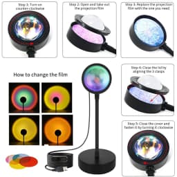 Tuya Smart Sunset Lamp USB Projector LED Night Light with Remote Bluetooth App Control Atmosphere Mood Light for Photography