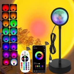 Tuya Smart Sunset Lamp USB Projector LED Night Light with Remote Bluetooth App Control Atmosphere Mood Light for Photography