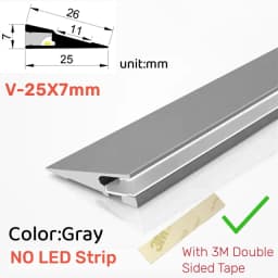 Invisible H7mm LED Oblique Beam Aluminum Profile Surface Mounted Ultra-thin Cabinet Layer Edge Shelf Panel Hard Bar Strip Lights