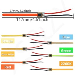 LED COB Meteor Shower Flowing Water Lamp DC3V 117mm LED Filament Diode Incandescent Light Accessories Festival Decor Light DIY