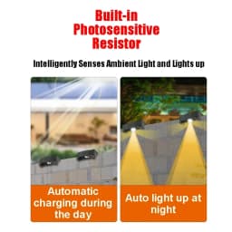 1/6Pcs Solar Wall Light IP65 Waterproof LED Outdoor Spotlight Powered Decoration Porch Illumination Fence Balcony Garden