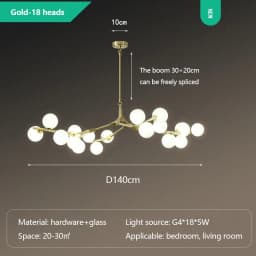 Modern Glass Balls Ceiling Chandeliers Lustre Salon Branch Home Led Hanging Lamp for Living Dining Room Bedroom Lighting Fixture