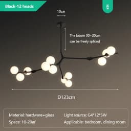 Modern Glass Balls Ceiling Chandeliers Lustre Salon Branch Home Led Hanging Lamp for Living Dining Room Bedroom Lighting Fixture
