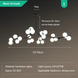 Modern Glass Balls Ceiling Chandeliers Lustre Salon Branch Home Led Hanging Lamp for Living Dining Room Bedroom Lighting Fixture