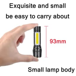 PwwQmm Portable USB LED Flashlight XPE COB Flashlight with 3 Modes Rechargeable Zoom Flashlight Light Waterproof Camping Light