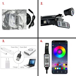 1M/3M/5M 5050 RGB Led Strip Lights Smart Application Remote Color Changing For TV LED Backlight Room Decorative Party Festival