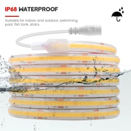IP68 Waterproof COB Strip 12V 24V 1M 10M 20M 320Leds/M RA90 3000K 4000K 6000K High Density Flexible Ribbon Rope LED Light