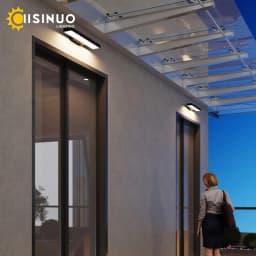 LED Dusk to Dawn Motion Sensor Outdoor Lights Modern Exterior Wall Sconces Black Outside Lamp for House Enteryway Garage Balcony