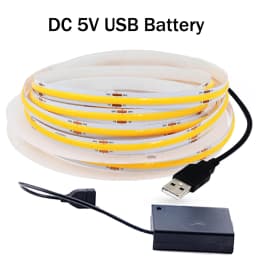 DC5V USB COB LED Strip Battery Power Flexible LED Strip Light 320LED High Density Linear Light with Adhesive Tape for Backlight