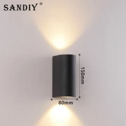 SANDIY Outdoor LED Garden Wall Lamp Up Down Light for House Decor Exterior Patio Porch Garage Gate Balcony Step Waterproof IP65