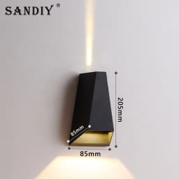 SANDIY Outdoor LED Garden Wall Lamp Up Down Light for House Decor Exterior Patio Porch Garage Gate Balcony Step Waterproof IP65