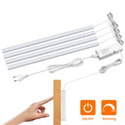 30/40/50CM LED Kitchen Cabinet Light 12V Aluminium Bar Lamp Tube With Penetrable Wood 25mm Touch Motion Sensor Dimmiable Switch