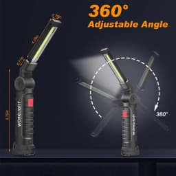 1-6PC Work Light Magnetic Base Hook Rechargeable 360°Rotating Portable Handheld Flashlight For Working Repairing Outdoor Camping