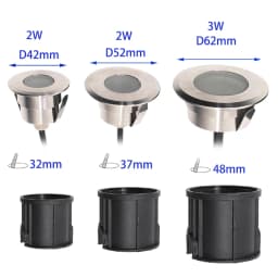 1W 2W 3W Waterproof Led Underground Light Terrace Spot DC12V 24V Rgb Garden Decoration Dimmable Built-in Floor Deck Lamp IP68