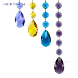 10Pcs 38mm Crystal Teardrops DIY Rainbow Maker Suncatcher Chandelier Prisms Parts Pendants Octagon Beads Window Hanging Ornament