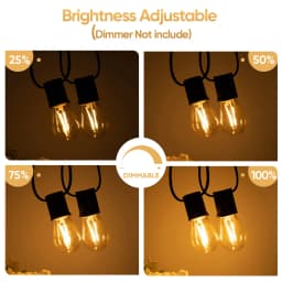 Plastics S14 Led Bulb E27 220V E26 110V Dimmer 2W Warm White Shatterproof Outdoor Vintage For String Light Garden Decoration