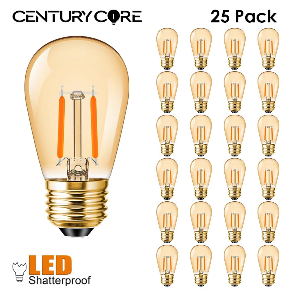Plastics S14 Led Bulb E27 220V E26 110V Dimmer 2W Warm White Shatterproof Outdoor Vintage For String Light Garden Decoration