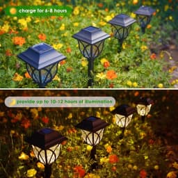 1-10Pack Solar Yard Lights Bright Lawn Lights Outdoor Waterproof Led Solar Pathway Lights Landscape Path Lights