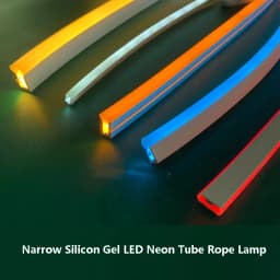 Narrow Silicon Gel LED Neon Tube Rope Lamp Flexible Linear Silicone Diffuser Channel Waterproof Cabinet Closet Car Decor Light