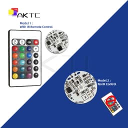 32mm Color RGB Light Board Round LED Light Source Low Voltage DC 5V Compatible Charging/Touch Switch Remote Control/3.7V Battery