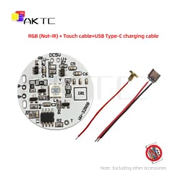 32mm Color RGB Light Board Round LED Light Source Low Voltage DC 5V Compatible Charging/Touch Switch Remote Control/3.7V Battery