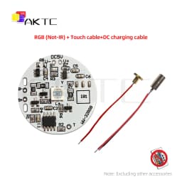 32mm Color RGB Light Board Round LED Light Source Low Voltage DC 5V Compatible Charging/Touch Switch Remote Control/3.7V Battery