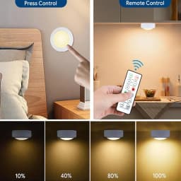 3/6 PCS LED Puck Light RGB 16 Colors Dimmable Under Cabinet Light USB Rechargeable Wine Cabinet Light with Remote Control