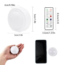 3/6 PCS LED Puck Light RGB 16 Colors Dimmable Under Cabinet Light USB Rechargeable Wine Cabinet Light with Remote Control