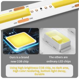 Linear Dimmable 24V 12V COB LED Strip Lights 8mm 320LEDs/M Flexible LED Tape Ribbon for Room Decor 3000K 4000K 6000K 5M 10M